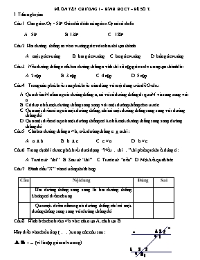 Đề ôn tập chương I Hình học 7  Số 7